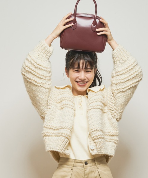 CIAOPANIC（チャオパニック）の「ハンドニットカーディガン（カーディガン/ボレロ・レディース・オフホワイト/モスグリーン/モカ・FREE）」の18枚目の写真