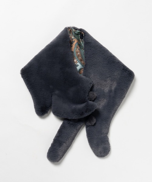 Fil Daraignee（フィルダレニエ）の「Fil Daraignee/cat rex（ストール/ショール・レディース・ピンク/オフホワイト/グレー/ブラック・FREE）」の3枚目の写真