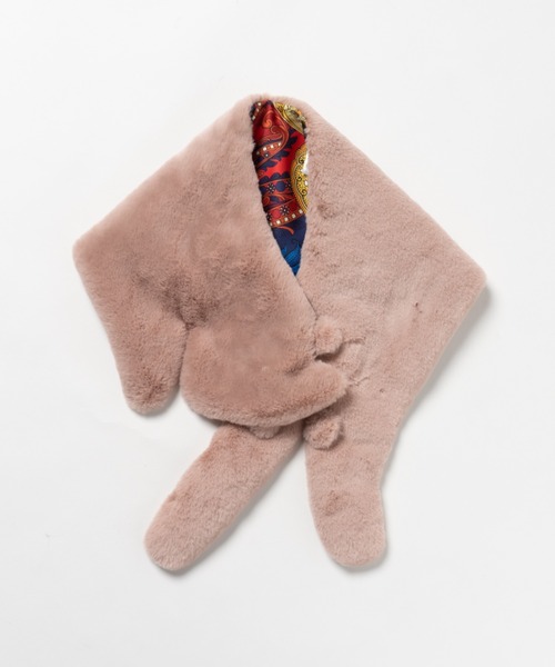 Fil Daraignee（フィルダレニエ）の「Fil Daraignee/cat rex（ストール/ショール・レディース・ピンク/オフホワイト/グレー/ブラック・FREE）」の4枚目の写真