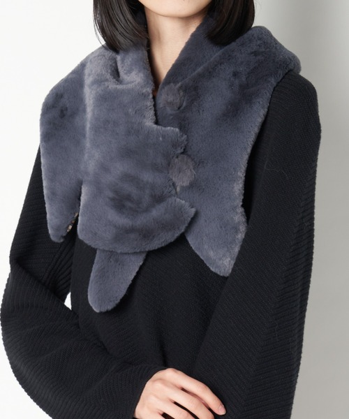 Fil Daraignee（フィルダレニエ）の「Fil Daraignee/cat rex（ストール/ショール・レディース・ピンク/オフホワイト/グレー/ブラック・FREE）」の9枚目の写真