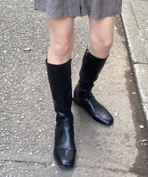 LAUIR（ラウアー）の「スクエアミドルブーツ（ブーツ・レディース・ブラック/ブラウン・38/39/35/36/37）」の9枚目の写真