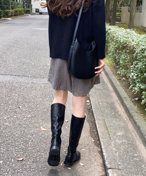 LAUIR（ラウアー）の「スクエアミドルブーツ（ブーツ・レディース・ブラック/ブラウン・38/39/35/36/37）」の4枚目の写真