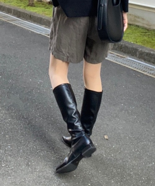 LAUIR（ラウアー）の「スクエアミドルブーツ（ブーツ・レディース・ブラック/ブラウン・38/39/35/36/37）」の6枚目の写真