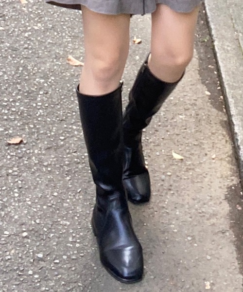 LAUIR（ラウアー）の「スクエアミドルブーツ（ブーツ・レディース・ブラック/ブラウン・38/39/35/36/37）」の5枚目の写真