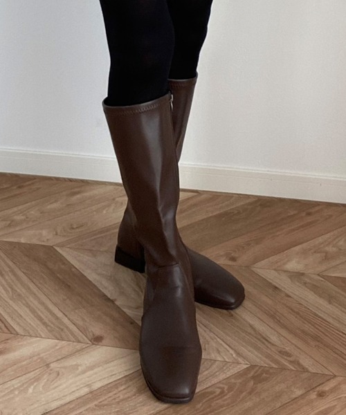 LAUIR（ラウアー）の「スクエアミドルブーツ（ブーツ・レディース・ブラック/ブラウン・38/39/35/36/37）」の7枚目の写真