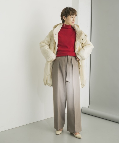 URBAN RESEARCH(アーバンリサーチ)の「『UR TECH』 ハイネックリブニット(ニット/セーター・レディース・ブラック/レッド/オフホワイト/グレー系その他/キャメル・FREE)」の19枚目の写真