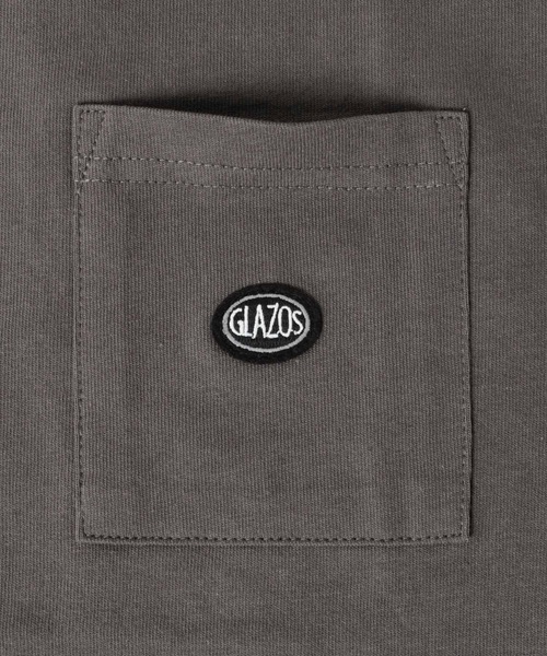 GLAZOS（グラソス）の「ミドルウエイト天竺・USAコットンドロップショルダーポケット長袖Tシャツ（Tシャツ/カットソー・キッズ・サックスブルー/ブラック/チャコールグレー/グリーン/アイボリー・130cm/170cm/150cm/160cm/140cm）」の11枚目の写真