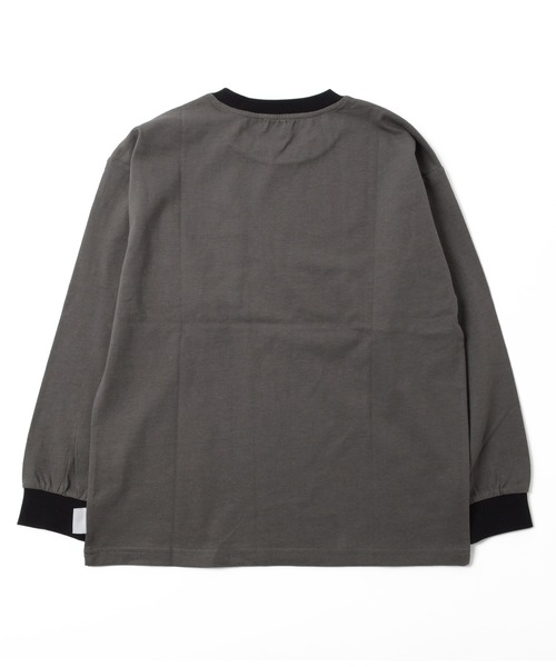 GLAZOS（グラソス）の「ミドルウエイト天竺・USAコットンドロップショルダーポケット長袖Tシャツ（Tシャツ/カットソー・キッズ・サックスブルー/ブラック/チャコールグレー/グリーン/アイボリー・130cm/170cm/150cm/160cm/140cm）」の17枚目の写真