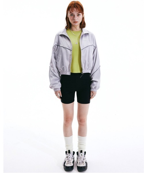 SCULPTOR（スカルプター）の「Satin Crop Windbreaker/サテンクロップウィンドブレーカー（その他アウター・レディース・ブラック/ライトグレー・FREE）」の6枚目の写真