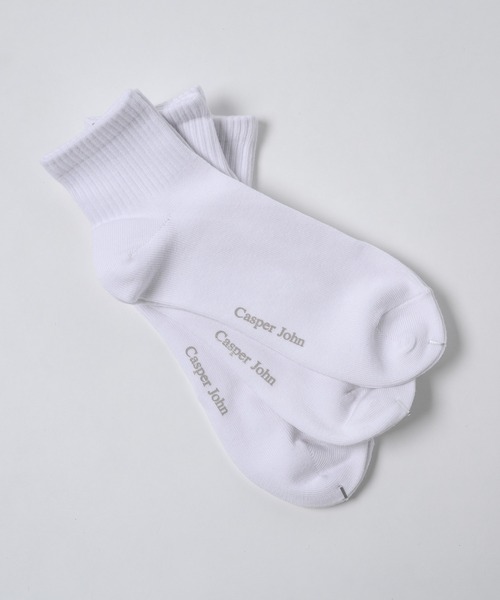 CASPER JOHN(キャスパージョン)の「3 piece half socks/3ピースハーフソックス(ソックス/靴下・メンズ・ホワイト・FREE)」の3枚目の写真