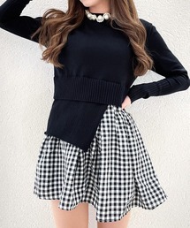 【Narcissus】レイヤードチェックニット