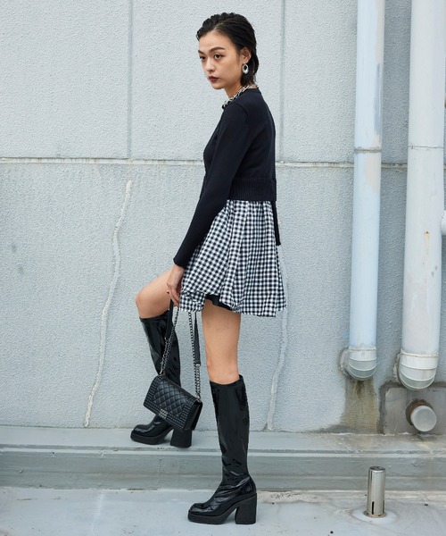 Narcissus（ナルシス）の「【Narcissus】レイヤードチェックニット（ニット/セーター・レディース・その他1・FREE）」の4枚目の写真