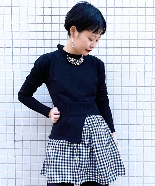 Narcissus（ナルシス）の「【Narcissus】レイヤードチェックニット（ニット/セーター・レディース・その他1・FREE）」の13枚目の写真