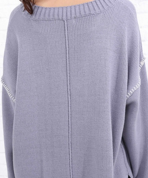 SHOO・LA・RUE（シューラルー）の「◆配色ステッチニットプルオーバー（ニット/セーター・レディース・ブラック系4/チョコ/ベージュ系その他7/ブルー系4・00）」の20枚目の写真