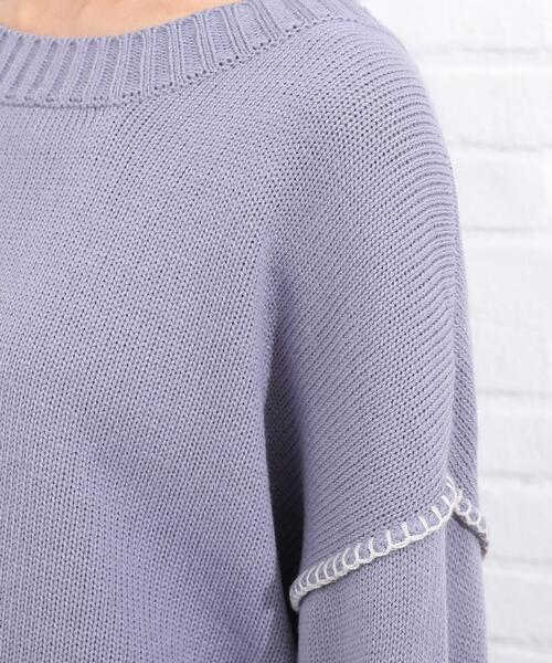 SHOO・LA・RUE（シューラルー）の「◆配色ステッチニットプルオーバー（ニット/セーター・レディース・ブラック系4/チョコ/ベージュ系その他7/ブルー系4・00）」の17枚目の写真