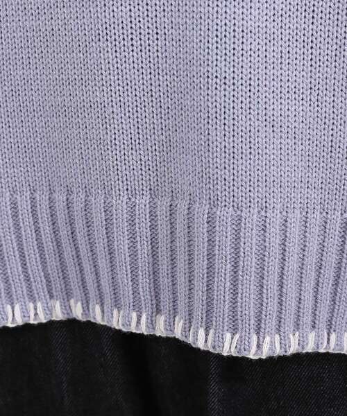 SHOO・LA・RUE（シューラルー）の「◆配色ステッチニットプルオーバー（ニット/セーター・レディース・ブラック系4/チョコ/ベージュ系その他7/ブルー系4・00）」の9枚目の写真