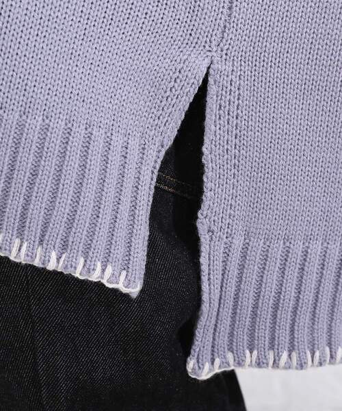 SHOO・LA・RUE（シューラルー）の「◆配色ステッチニットプルオーバー（ニット/セーター・レディース・ブラック系4/チョコ/ベージュ系その他7/ブルー系4・00）」の7枚目の写真