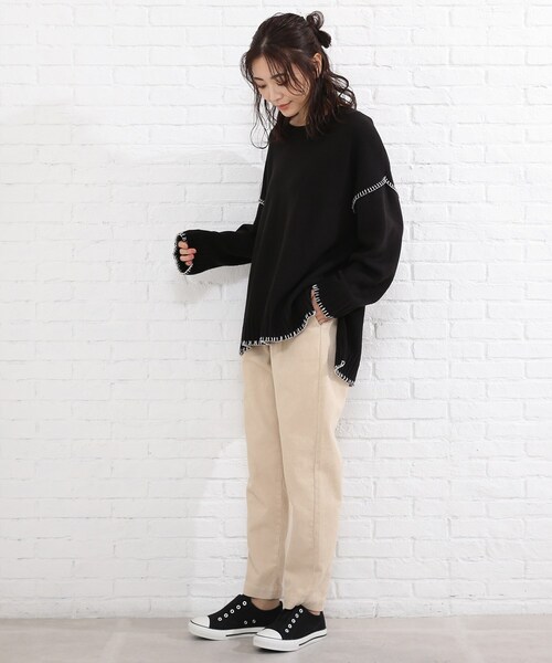 SHOO・LA・RUE（シューラルー）の「◆配色ステッチニットプルオーバー（ニット/セーター・レディース・ブラック系4/チョコ/ベージュ系その他7/ブルー系4・00）」の15枚目の写真