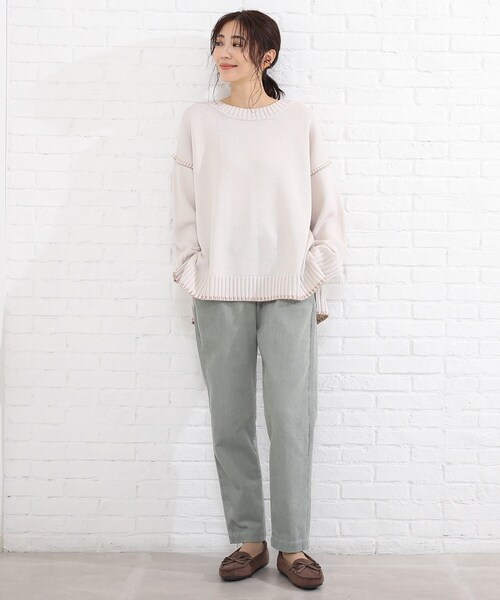 SHOO・LA・RUE（シューラルー）の「◆配色ステッチニットプルオーバー（ニット/セーター・レディース・ブラック系4/チョコ/ベージュ系その他7/ブルー系4・00）」の8枚目の写真