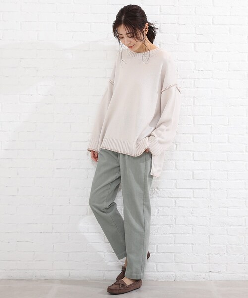 SHOO・LA・RUE（シューラルー）の「◆配色ステッチニットプルオーバー（ニット/セーター・レディース・ブラック系4/チョコ/ベージュ系その他7/ブルー系4・00）」の6枚目の写真