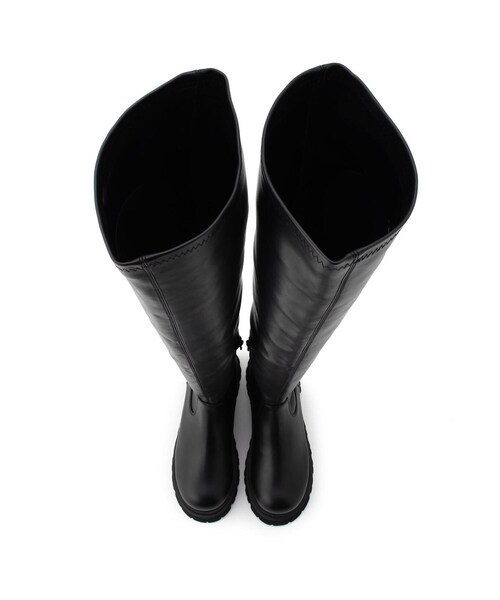 ESPERANZA(エスペランサ)の「◆ニーハイトラックソールワークブーツ(ブーツ・レディース・ブラック/アイボリー/ベージュ・L/S/LL/M)」の6枚目の写真