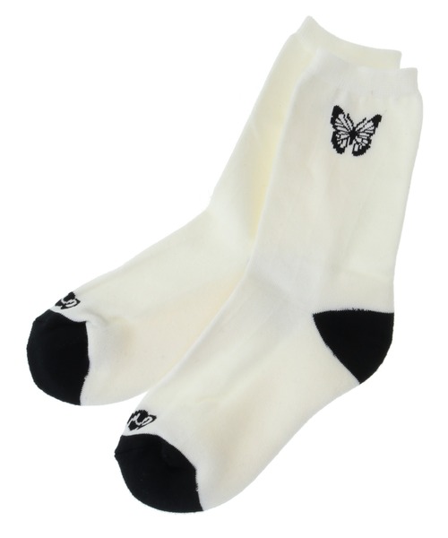 Candy Stripper（キャンディストリッパー）の「CND BUTTERFLY ソックス（ソックス/靴下・レディース・ブラック/オフホワイト/ラベンダー・FREE）」の2枚目の写真