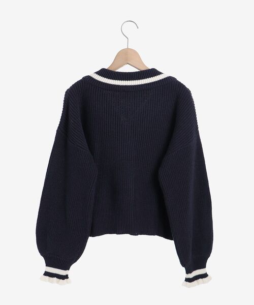 MAJESTIC LEGON（マジェスティックレゴン）の「バイカラーラインニットカーディガン（カーディガン/ボレロ・レディース・アイボリー/グリーン/ネイビー・MEDIUM）」の11枚目の写真