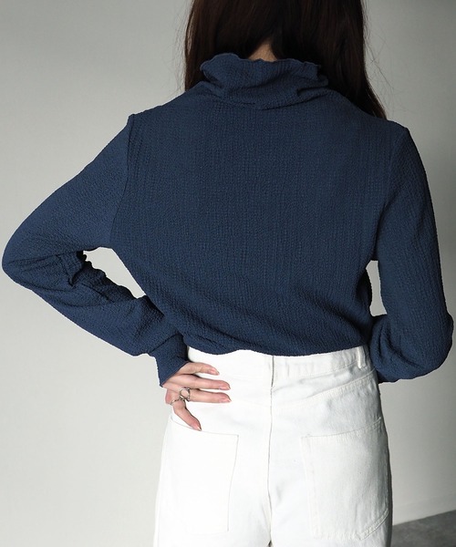 Riberry(リベリー)の「ハイネックメロートップス(Tシャツ/カットソー・レディース・ブラック/ネイビー/オフホワイト/イエロー・MEDIUM)」の15枚目の写真