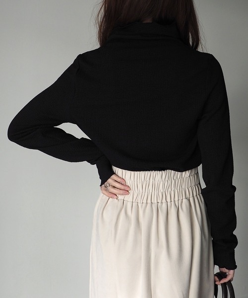 Riberry(リベリー)の「ハイネックメロートップス(Tシャツ/カットソー・レディース・ブラック/ネイビー/オフホワイト/イエロー・MEDIUM)」の10枚目の写真