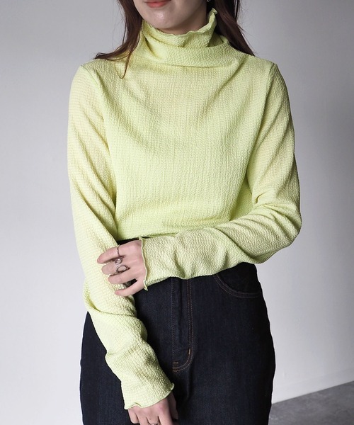 Riberry(リベリー)の「ハイネックメロートップス(Tシャツ/カットソー・レディース・ブラック/ネイビー/オフホワイト/イエロー・MEDIUM)」の11枚目の写真