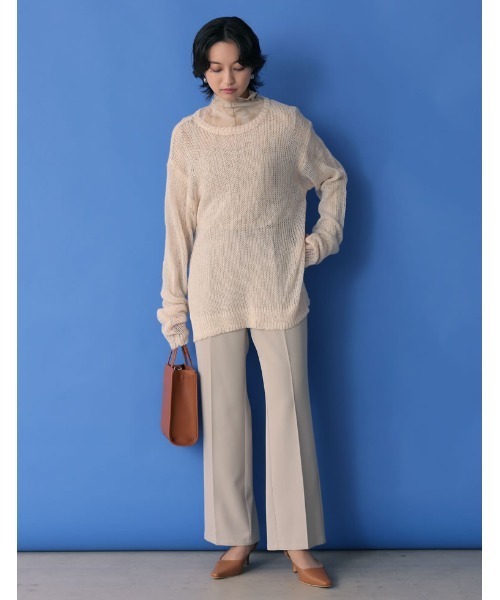 ニット セーター モヘアタッチローゲージニットチュニック レディース Re:EDIT（リエディ）の「モヘアタッチローゲージニット