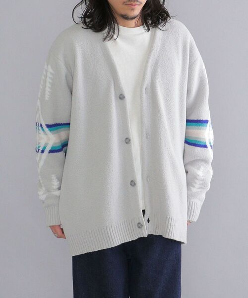 PENDLETON（ペンドルトン）の「【WEB限定/SHIPS別注】PENDLETON: リラックスフィット モコモコ ボタン カーディガン（カーディガン/ボレロ・メンズ・ライトグレー/ネイビー/ブラック・SMALL/MEDIUM/LARGE）」の15枚目の写真