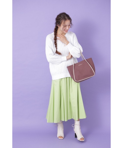 JILL STUART(ジルスチュアート)の「◆パイピングトートバッグ(トートバッグ・レディース・ブラウン/ホワイト・フリ-)」の6枚目の写真