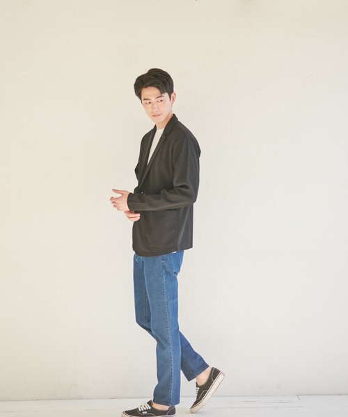 Blue Standard (ブルースタンダード)の「【BLUE STANDARD/ブルースタンダード】カットテーラードジャケット ジャケット専用Tシャツ 2点セット(テーラードジャケット・メンズ・チャコールグレー/ブラック/ネイビー・X-LARGE/MEDIUM/LARGE)」の5枚目の写真