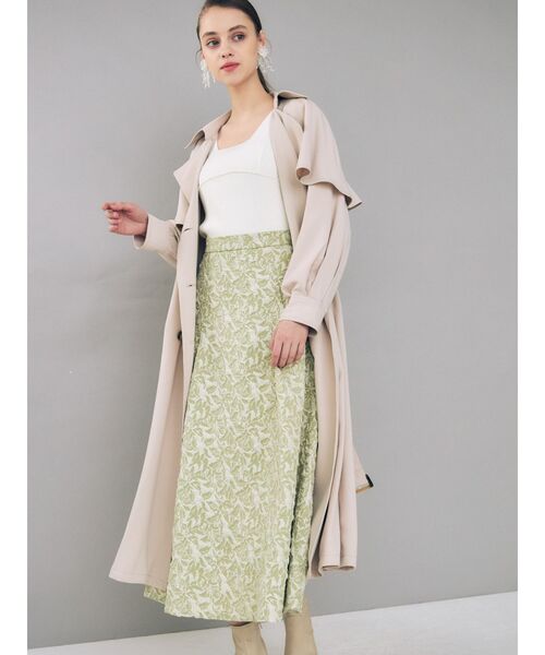 MERCURYDUO（マーキュリーデュオ）の「ジャガードタックフレアロングスカート（スカート・レディース・ライトグレー/ミント・SMALL/MEDIUM）」の10枚目の写真