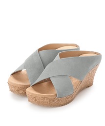 Balancoire（ブランコアール）の「★ふかふかクッションインソールのワイドクロスバンドウエッジサンダル（サンダル）」