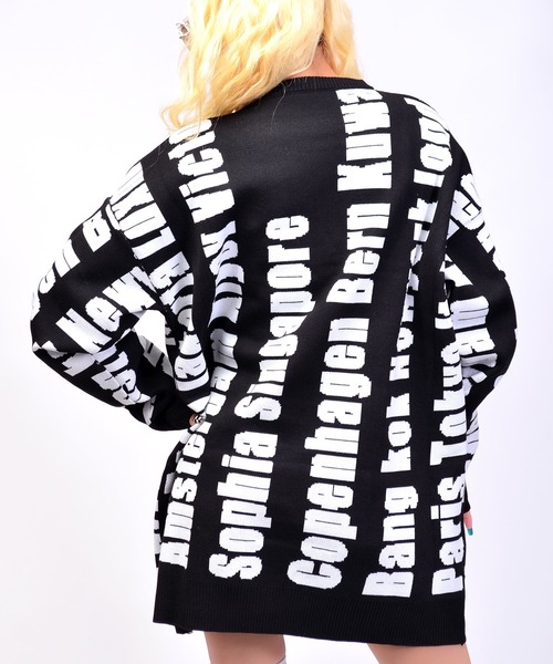 babyShoop(ベイビーシュープ)の「英字総柄ニットTOPS(ニット/セーター・レディース・ブラック/グリーン/ピンク・FREE)」の7枚目の写真