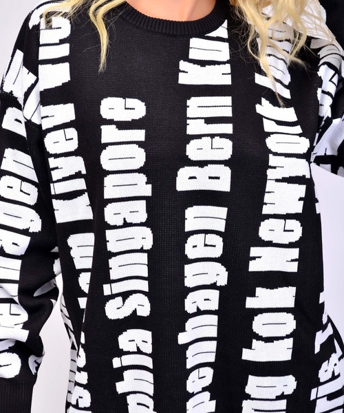 babyShoop(ベイビーシュープ)の「英字総柄ニットTOPS(ニット/セーター・レディース・ブラック/グリーン/ピンク・FREE)」の14枚目の写真
