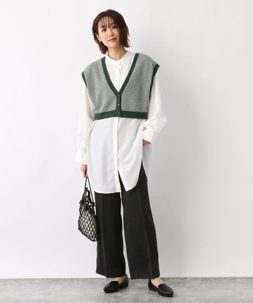 GLOBAL WORK(グローバルワーク)の「【セットアイテム】マルチWAYベストツキシャツ/259431(シャツ/ブラウス・レディース・ベージュ/ブラック/グリーン系その他3・FREE)」の7枚目の写真