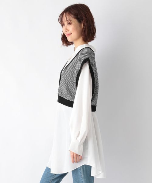 GLOBAL WORK(グローバルワーク)の「【セットアイテム】マルチWAYベストツキシャツ/259431(シャツ/ブラウス・レディース・ベージュ/ブラック/グリーン系その他3・FREE)」の8枚目の写真