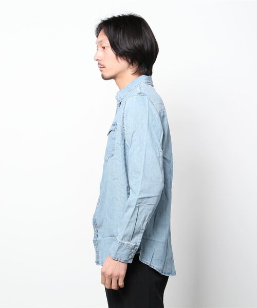 Levi's（リーバイス）の「Levi's/リーバイス CLASSIC DENIM WESTERN SHIRT/デニム ウエスタンシャツ/レギュラーカラーシャツ（シャツ/ブラウス・メンズ・サックスブルー/ブルー/ワンウォッシュ/ブルー系その他・S/M/L）」の21枚目の写真