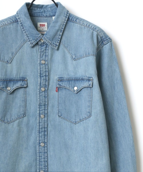 Levi's（リーバイス）の「Levi's/リーバイス CLASSIC DENIM WESTERN SHIRT/デニム ウエスタンシャツ/レギュラーカラーシャツ（シャツ/ブラウス・メンズ・サックスブルー/ブルー/ワンウォッシュ/ブルー系その他・S/M/L）」の13枚目の写真