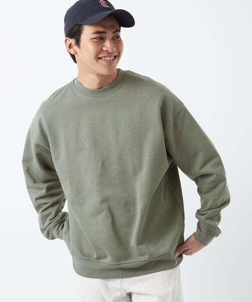 green label relaxing（グリーンレーベルリラクシング）の「GIZA スウェット クルーネック 長袖 トップス（スウェット・メンズ・ライトグレー/オリーブ/ネイビー・XL/L/M/S）」の2枚目の写真