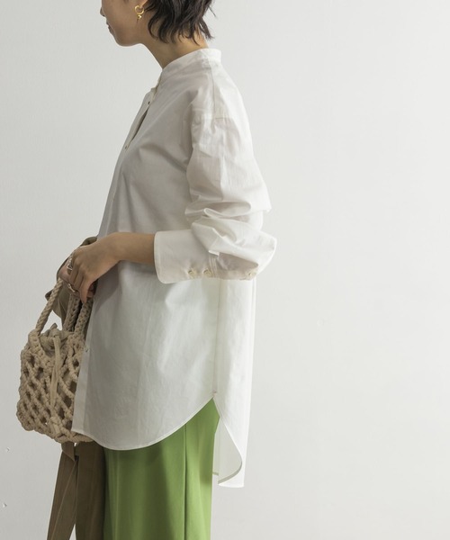 URBAN RESEARCH(アーバンリサーチ)の「バンドカラーロングカフスシャツ(シャツ/ブラウス・レディース・オフホワイト/ピンク/ブルー・FREE)」の19枚目の写真