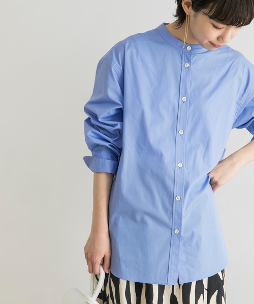 URBAN RESEARCH(アーバンリサーチ)の「バンドカラーロングカフスシャツ(シャツ/ブラウス・レディース・オフホワイト/ピンク/ブルー・FREE)」の4枚目の写真