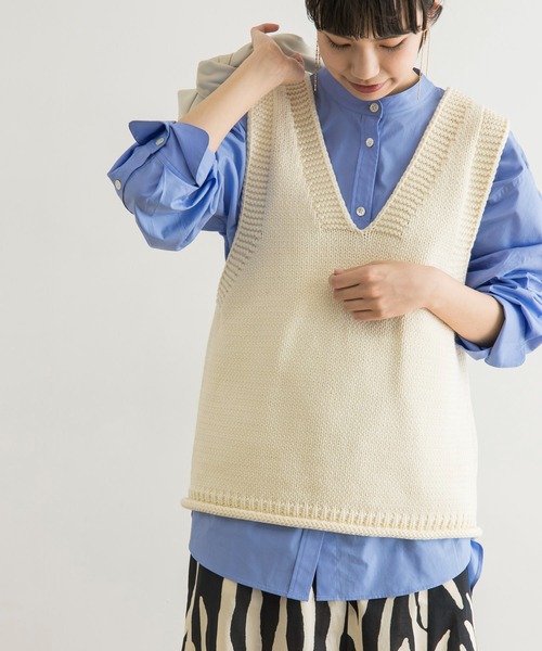 URBAN RESEARCH(アーバンリサーチ)の「バンドカラーロングカフスシャツ(シャツ/ブラウス・レディース・オフホワイト/ピンク/ブルー・FREE)」の13枚目の写真