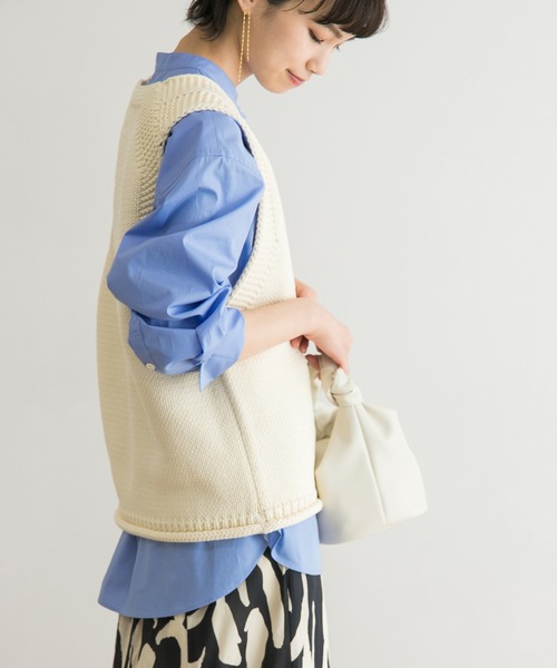 URBAN RESEARCH(アーバンリサーチ)の「バンドカラーロングカフスシャツ(シャツ/ブラウス・レディース・オフホワイト/ピンク/ブルー・FREE)」の10枚目の写真