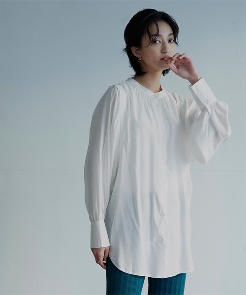 miette（ミエット）の「前後2wayﾎﾞﾘｭｰﾑ袖ﾌﾞﾗｳｽ（シャツ/ブラウス・レディース・オフホワイト/オレンジ・FREE）」の2枚目の写真
