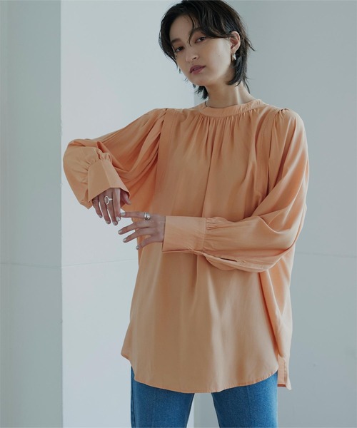 miette（ミエット）の「前後2wayﾎﾞﾘｭｰﾑ袖ﾌﾞﾗｳｽ（シャツ/ブラウス・レディース・オフホワイト/オレンジ・FREE）」の5枚目の写真