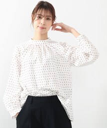 DRESKIP | ハイネックギャザーブラウス(シャツ/ブラウス)